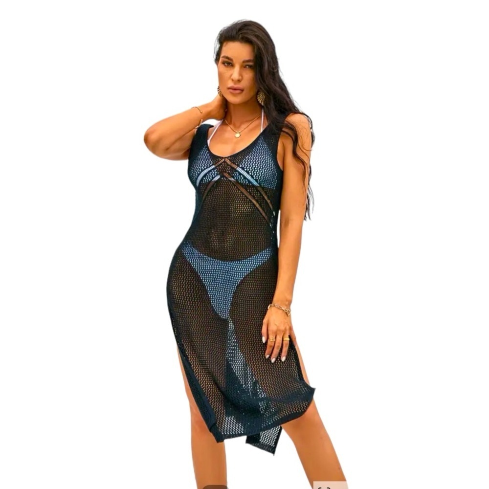 CUPSHE Black Alberta V-neck Pull Over Backless Cover Up L NWT